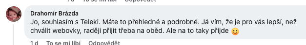 Další reakce na nový web hotelu Zetocha na sociálních sítích