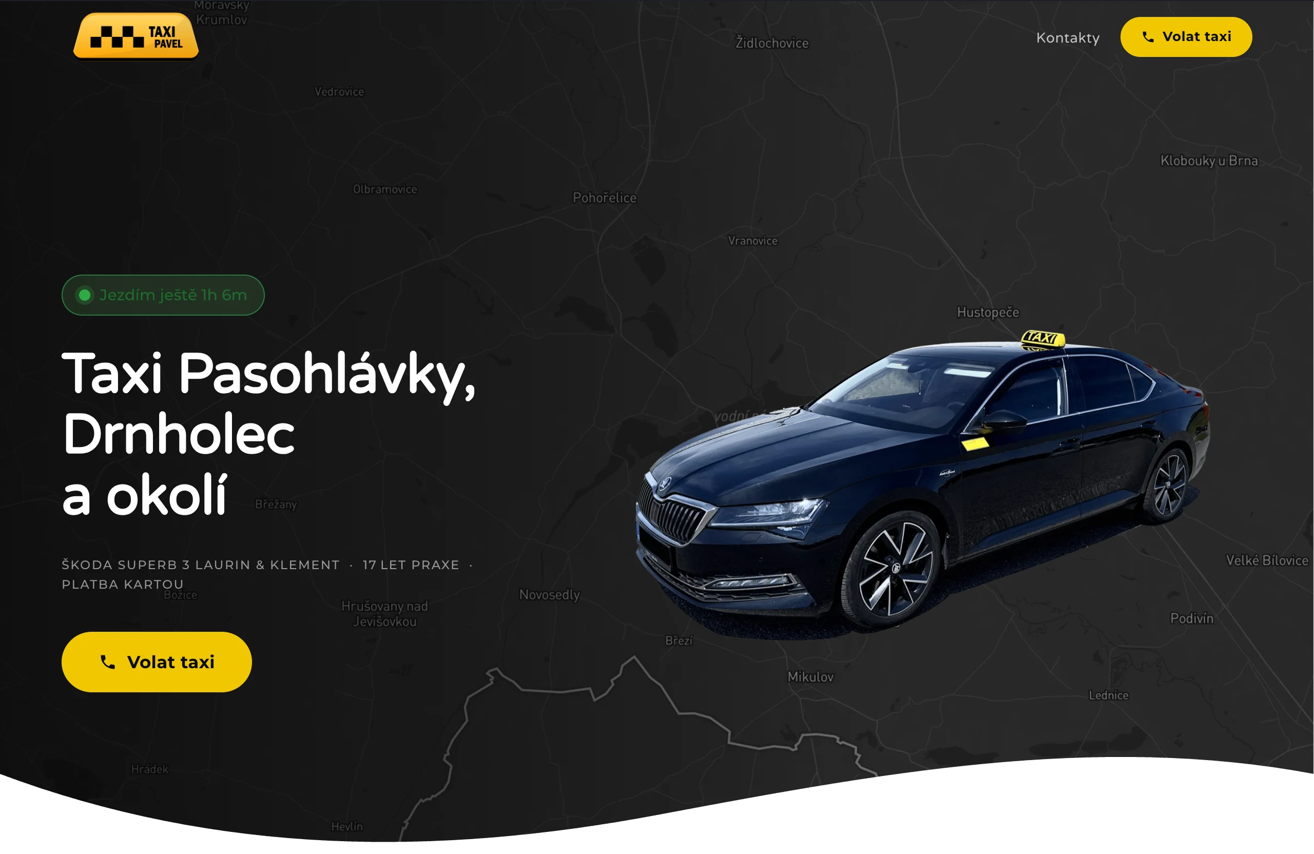 Taxi Pavel – web pro taxislužbu